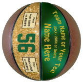 Meisjes 2 LOGOS of PHOTO Basketball, Green en Gold Basketbal (Verticaal)