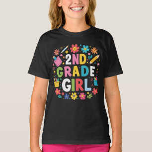 Meisjes 2e klas meisje tweede klas terug naar scho t-shirt