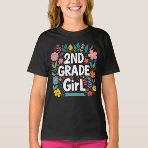 Meisjes 2e klas meisje tweede klas terug naar scho t-shirt