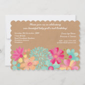 Meisjes 2e verjaardag Fotouitnodiging Kaart (Achterkant)