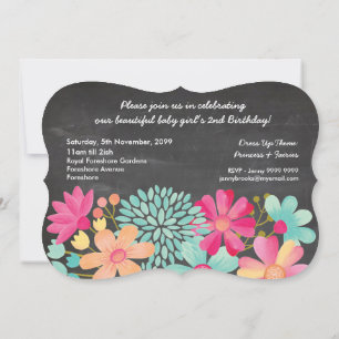 Meisjes 2e verjaardag Fotouitnodiging Kaart