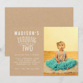 Meisjes 2e verjaardag Gepersonaliseerde nummerfoto Kaart (Voorkant / Achterkant)