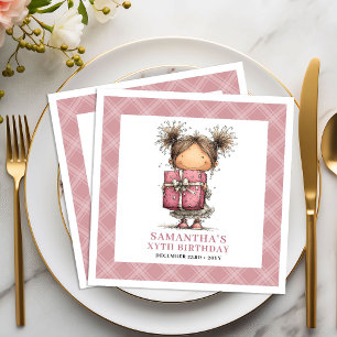 Meisjes 2e verjaardag Grappige Roze Servetten