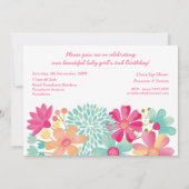 Meisjes 2e Verjaardag Party Nummer Foto Uitnodigin Kaart (Achterkant)