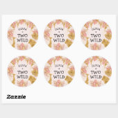 Meisjes 2e verjaardag Pastel Pink Gold Safari Ronde Sticker (Vel)