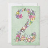 Meisjes 2e verjaardag Uitnodiging voor Aangepaste  (Voorkant)