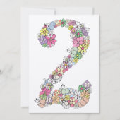 Meisjes 2e verjaardag Uitnodiging voor Aangepaste  (Voorkant)