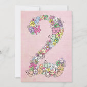 Meisjes 2e verjaardag Uitnodiging voor Aangepaste  (Voorkant)