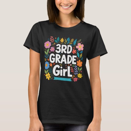Meisjes 3e klas meisje eerste klas terug naar scho t-shirt (Voorkant)
