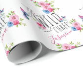 Meisjes 3e verjaardag bloemen naam vlinder cadeaupapier (Rol Hoek)