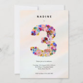 Meisjes 3e Verjaardag Derde Verjaardag Bloemenfees Kaart (Voorkant)