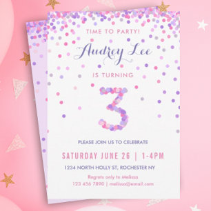 Meisjes 3e verjaardag derde verjaardag kaart