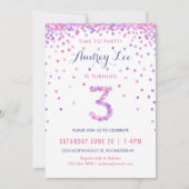 Meisjes 3e verjaardag derde verjaardag kaart (Voorkant)