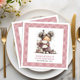 Meisjes 3e verjaardag Grappig Eigenzinnig Roze Ser Servet