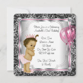 Meisjes 3e verjaardagsfeest kaart (Achterkant)