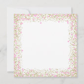 Meisjes 3e verjaardagsfeest roze gouden glitter kaart (Achterkant)