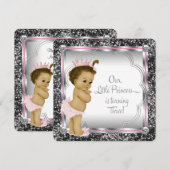 Meisjes 3e verjaardagsfeestje kaart (Voorkant / Achterkant)