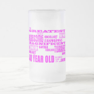 Meisjes 40e verjaardag Roze : Grootste veertig Matglas Bierpul