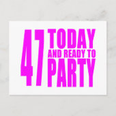 Meisjes 47e verjaardag: 47 Vandaag en klaar om te  Uitnodiging Briefkaart (Voorkant)