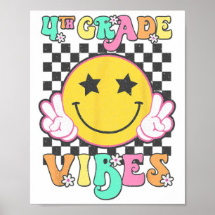 Meisjes 4e klas vibes glimlach gezicht terug naar poster