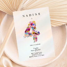 Meisjes 4e verjaardag Vierde verjaardag Bloemenfee