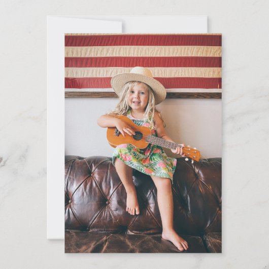 Meisje's 4e Verjaardagsfeestje Fotofeestje Kaart (Achterkant)