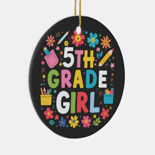 Meisjes 5e klas meisje 5e klas terug naar school keramisch ornament (Rechts)