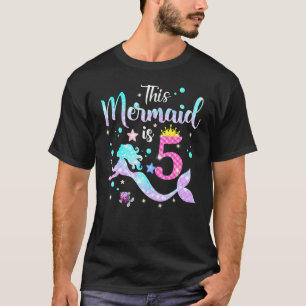 Meisjes 5e verjaardag Deze zeemeermin is 5 jaar ou T-shirt