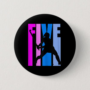 Meisjes 5e verjaardag veldhockeyspeler sport meisj ronde button 5,7 cm