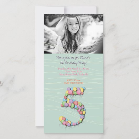 Meisjes 5th Birthday Party ballonnen (Voorkant)