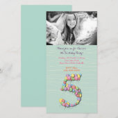 Meisjes 5th Birthday Party ballonnen (Voorkant / Achterkant)