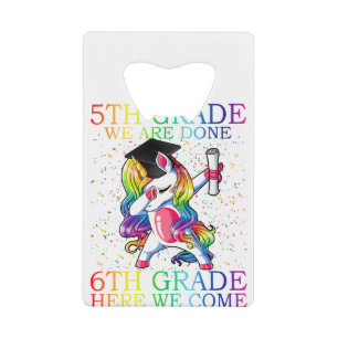 Meisjes 5th Grade Afstuderen Magical Unicorn Gift Creditkaart Flessenopener