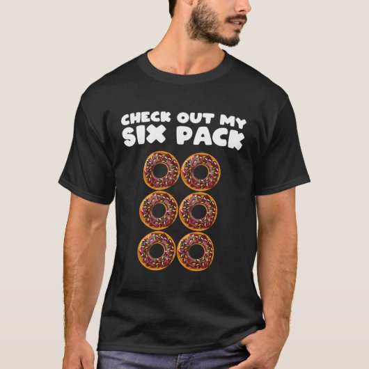 Meisjes 6 Pack Chocolade Donut ABS Kleding Gym T-shirt (Voorkant)