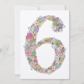 Meisjes 6th Birthday Party Custom Invitation Kaart (Voorkant)