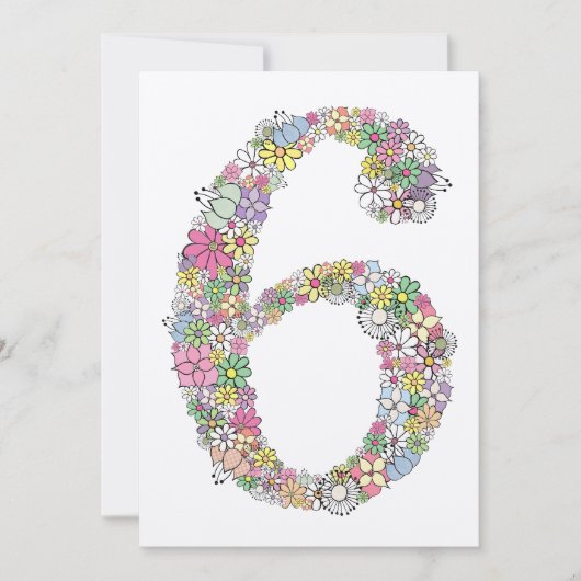 Meisjes 6th Birthday Party Custom Invitation Kaart (Voorkant)