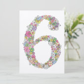 Meisjes 6th Birthday Party Custom Invitation Kaart (Staand voorkant)