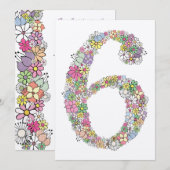 Meisjes 6th Birthday Party Custom Invitation Kaart (Voorkant / Achterkant)