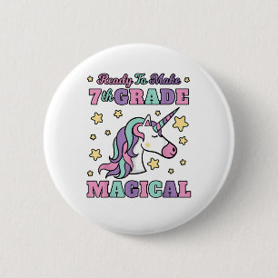 Meisjes 7e klas terug naar school Magische Eenhoor Ronde Button 5,7 Cm