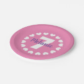 Meisjes 7e verjaardag borden met leeftijdsnummer papieren bordje (Gekanteld)