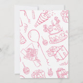 Meisjes 7e verjaardag Zevende verjaardag Balloon P Kaart (Achterkant)