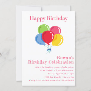 Meisjes 7e verjaardag Zevende verjaardag Balloon P Kaart