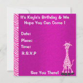 Meisjes 7th BIRTHDAY Oerwoud Uitnodiging apen (Achterkant)