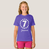 Meisjes 7th Birthday shirt | 7-jarige met hart (Voorkant volledig)