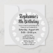 Meisjes 8e verjaardag koraalroze ronde hart kaart (Achterkant)