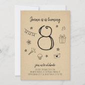 Meisjes 8e verjaardag Party uitnodiging (Voorkant)