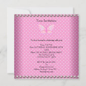 Meisjes 8th Birthday Butterfly Pearls Balloons Kaart (Achterkant)