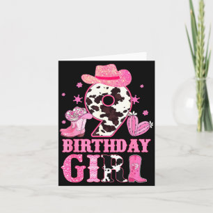 Meisjes 9e verjaardag Cowgirl Westerse Rodeo Verja Kaart