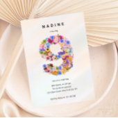 Meisjes 9e Verjaardag Negende Verjaardag Bloemenfe Kaart