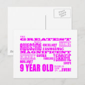 Meisjes 9e verjaardag: Roze de grootste 9 jaar oud Briefkaart (Voorkant / Achterkant)