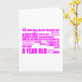 Meisjes 9e verjaardag: Roze de grootste 9 jaar oud Kaart (Gele Bloem)